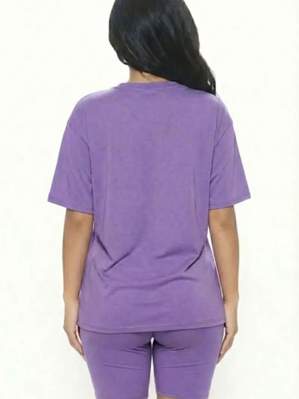 Everyday Relaxed Purple Short-Sleeve Women's Top